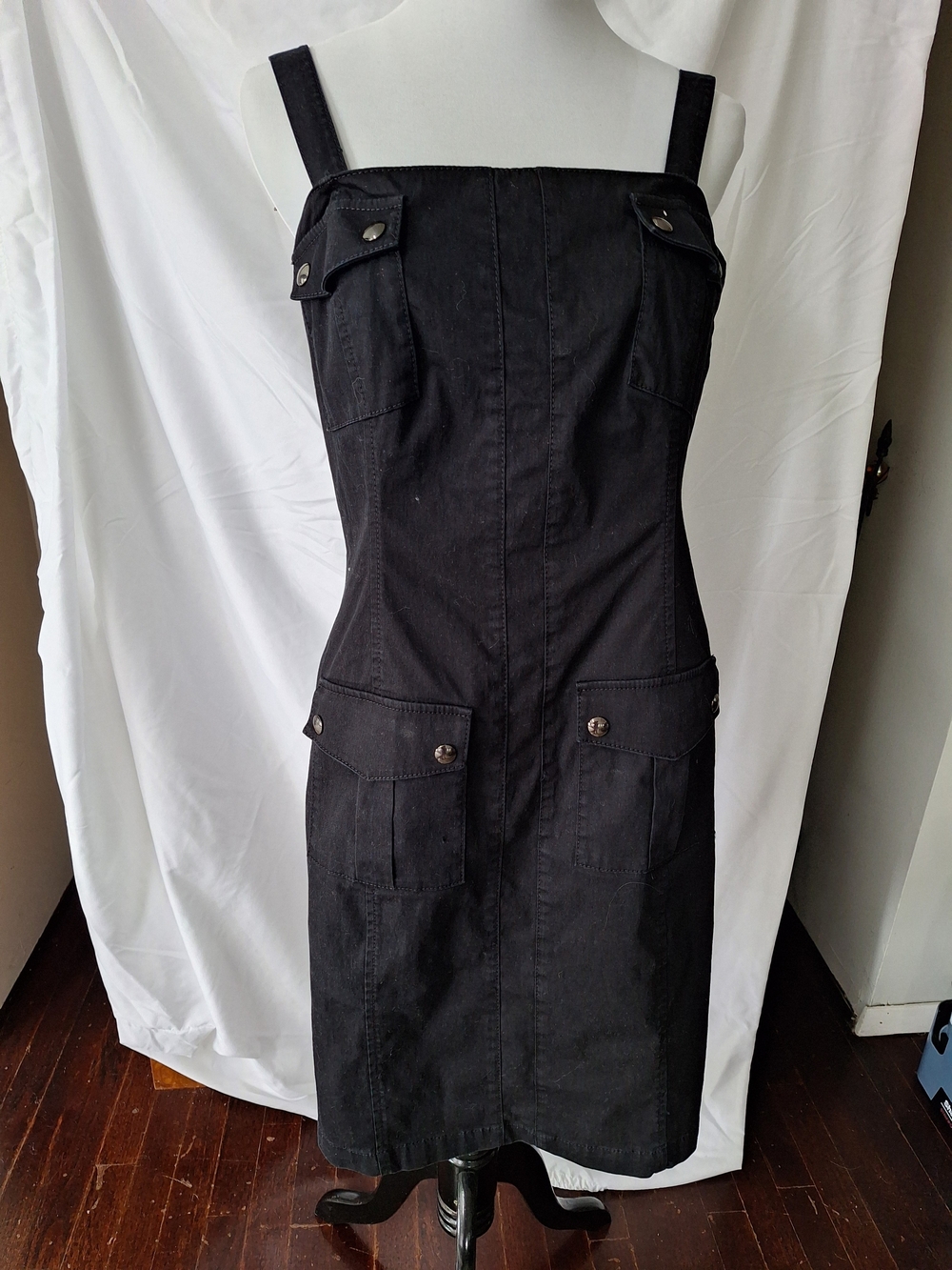 Worth Black Denim Utility Pocket Dress